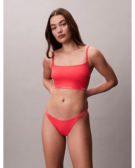 Calvin Klein Red Bikini Bottoms Ck Icon