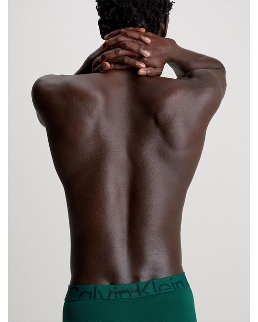 Calvin Klein Green Low Rise Trunks - Embossed Icon for men