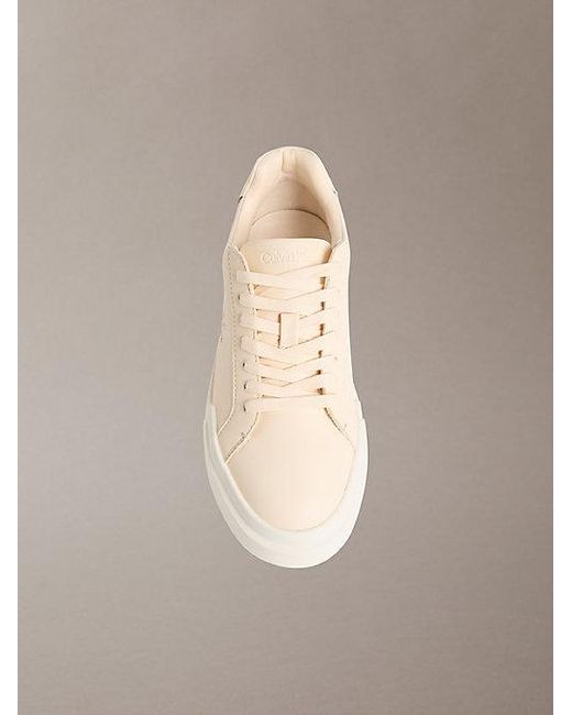 Calvin Klein Natural Leather Durable Traction Chunky Trainers