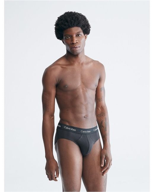 Calvin Klein Black Cotton Stretch 3-Pack Hip Brief for men