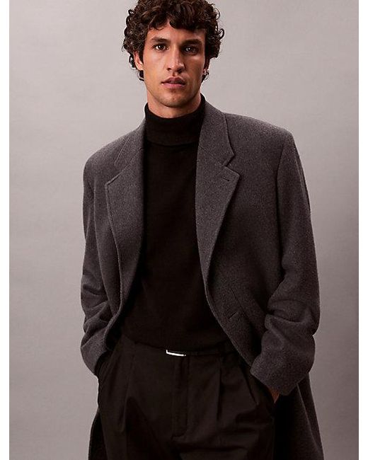 Calvin Klein Black Merino Wool Turtle Neck Jumper for men