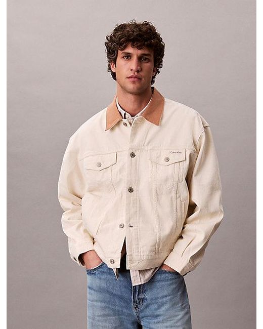 Calvin Klein Blue Jeans 90S Contrast Collar Denim Jacket for men