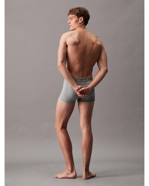 Calvin Klein Gray Low Rise Trunks - Embossed Icon for men