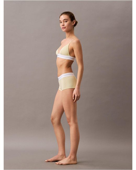 Calvin Klein Multicolor Cotton Modal Stretch Rib Unlined Triangle Bralette