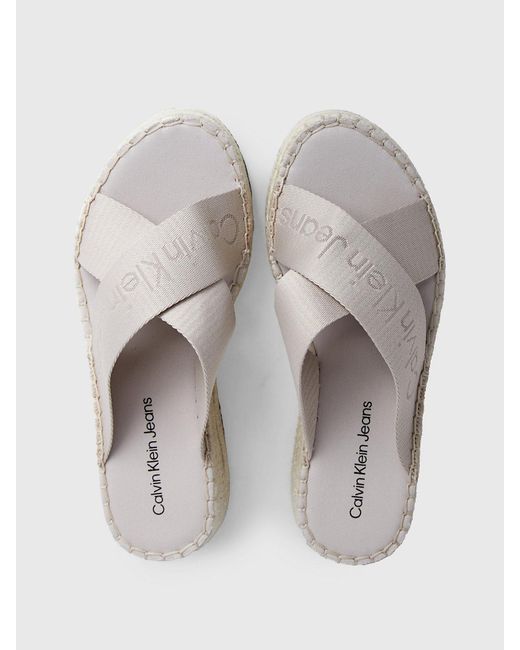 Calvin Klein White Espadrille Wedge Sandals