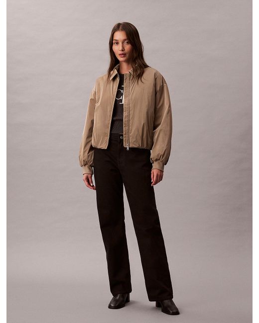 Calvin Klein Natural High Shine Relaxed Bomber Jacket