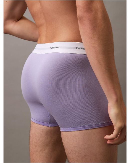 Calvin Klein Gray Cotton Modal Stretch 3-Pack Trunk for men