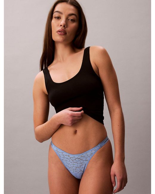 Calvin Klein Blue Dipped String Thong