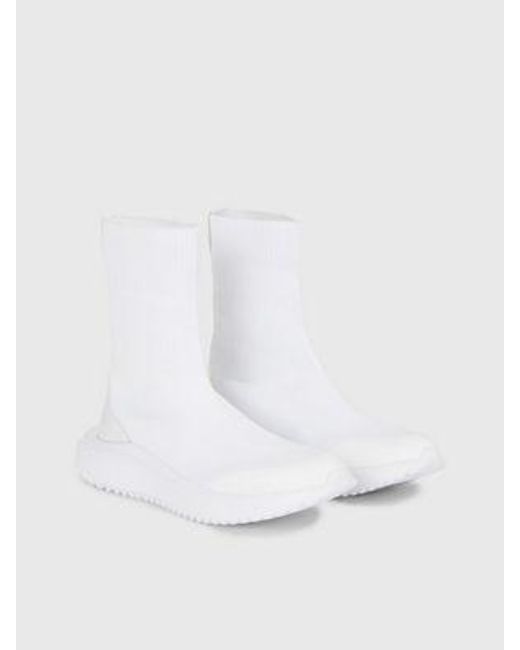Zapatillas altas tipo calcetín Calvin Klein de color White