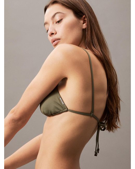 Calvin Klein Brown Triangle Bikini Top