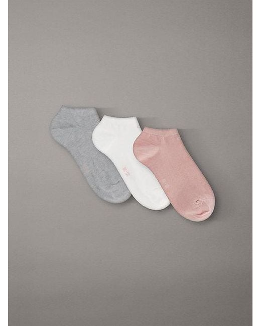 Calvin Klein Gray 3 Pack Soft Cotton Stretch Ankle Socks