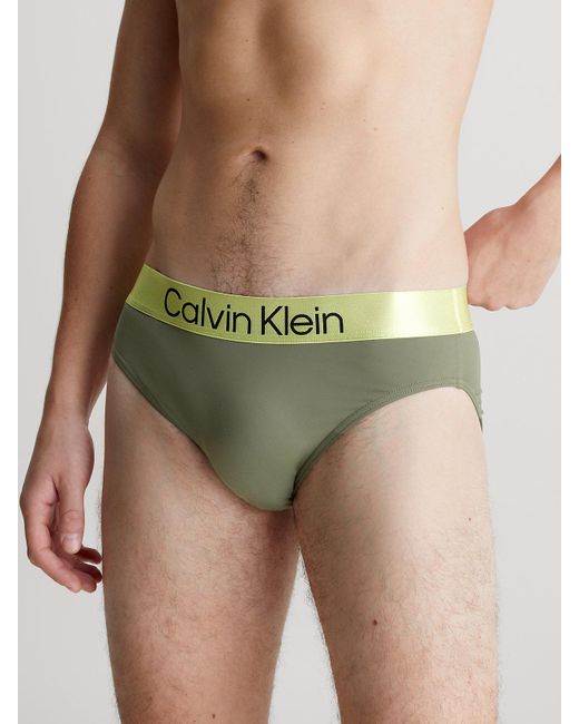 Calvin Klein Green Swim Briefs - Ck Steel for men