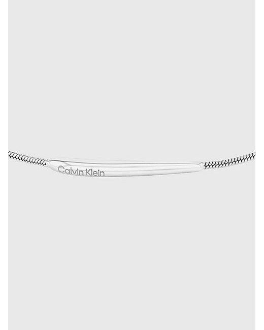 Calvin Klein White Adjustable Chain Bracelet