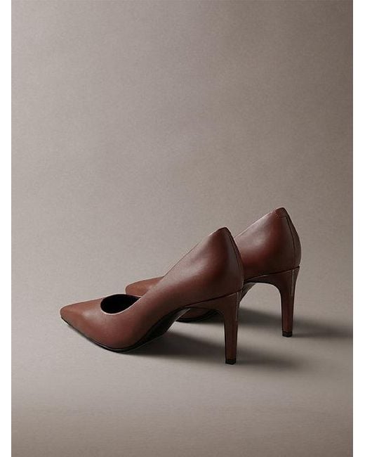 Calvin Klein Brown Leather Stiletto Pumps