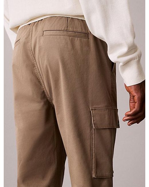 Calvin Klein Brown Comfort Cotton Skinny Cargo Pants for men