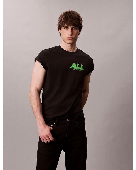 Calvin Klein Black All Graphic Relaxed T-Shirt for men