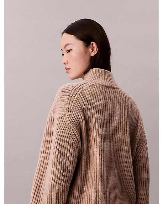 Calvin Klein Blue Lässiger, Dicker Rippen-Pullover Mit Rollkragen