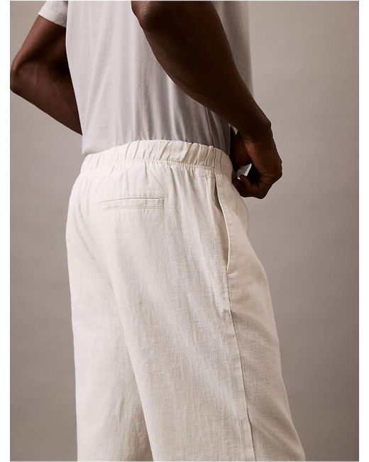 Calvin Klein Natural Linen Cotton Pull-On Pants for men