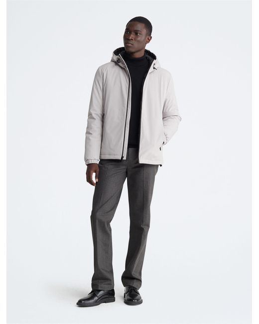 Calvin Klein Hooded Stretch Lined Jacket in White for Men | Lyst