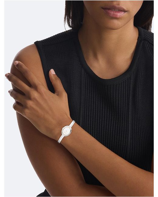 Calvin Klein White Contoured Bezel Watch