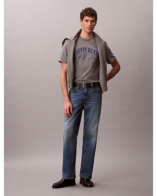 Calvin Klein Multicolor Jeans Embroidered Nyc Logo T-Shirt for men