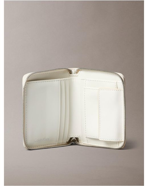 Calvin Klein Multicolor Allover Monogram Square Zip Wallet