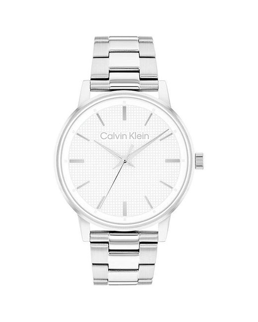 Calvin Klein Armbandhorloge Met Getextureerde Wijzerplaat in het White voor heren