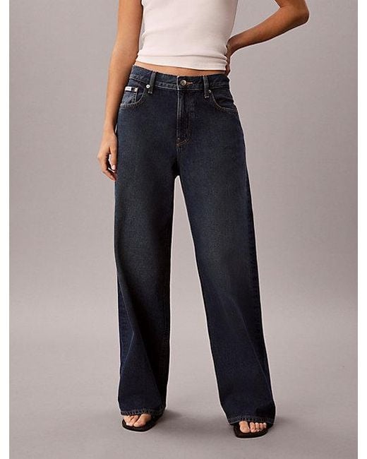 Calvin Klein Blue Jeans Low Rise Baggy Jeans