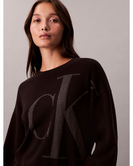 Calvin Klein Brown Smooth Cotton Monogram Jacquard Top