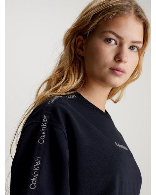 Calvin Klein Blue Cropped French Terry Sweatshirt