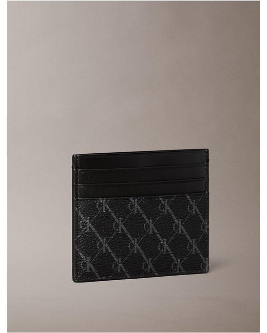 Calvin Klein Gray Textured Monogram Card Case for men