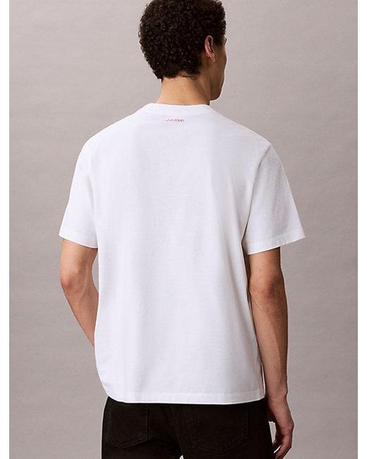 Calvin Klein White Jeans Relaxed Logo T-Shirt for men