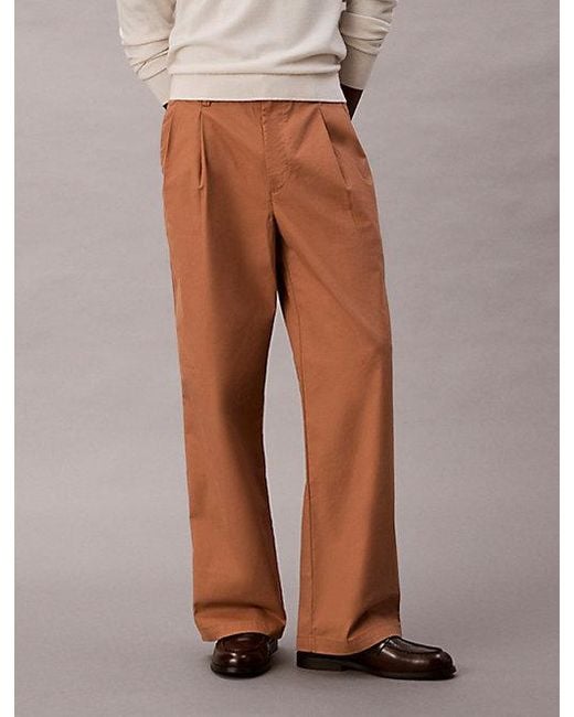 Calvin Klein Multicolor Twill Pleated Trousers for men
