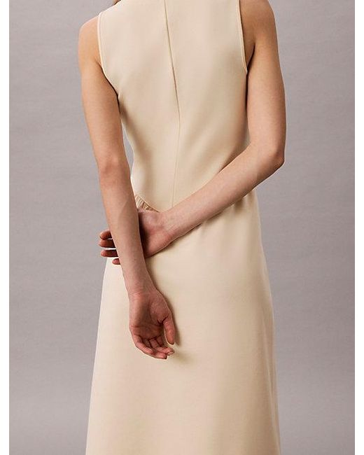 Calvin Klein Natural Fit And Flare Sleeveless Midi Dress