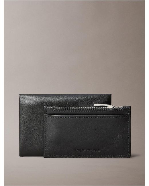 Calvin Klein Gray Leather Envelope Card Case for men