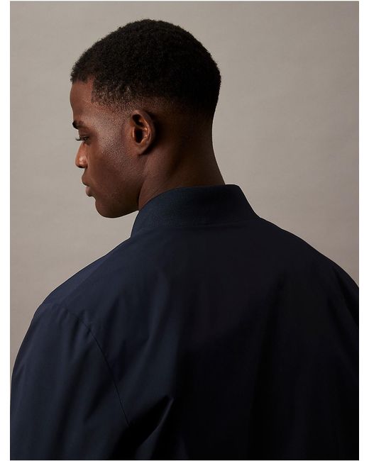 Calvin Klein Blue Matte Bomber Jacket for men
