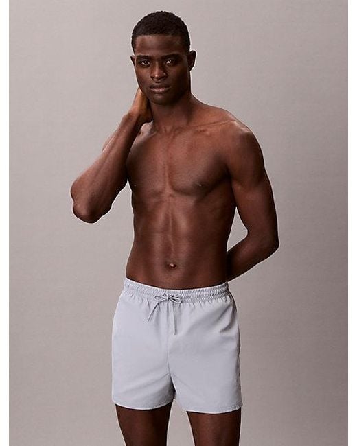 Calvin Klein Brown Short Drawstring Swim Shorts Ck Monogram for men