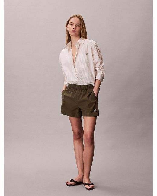 Calvin Klein Pink Relaxed Cotton Poplin Stripe Shirt