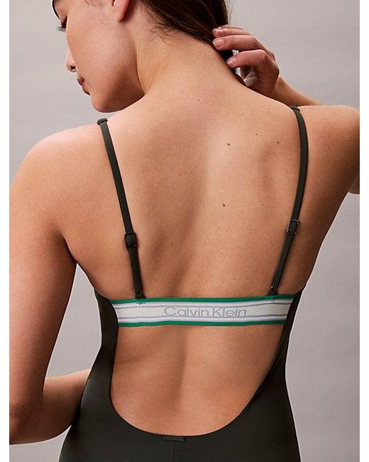 Calvin Klein Black Scoop Back Swimsuit Ck Icon