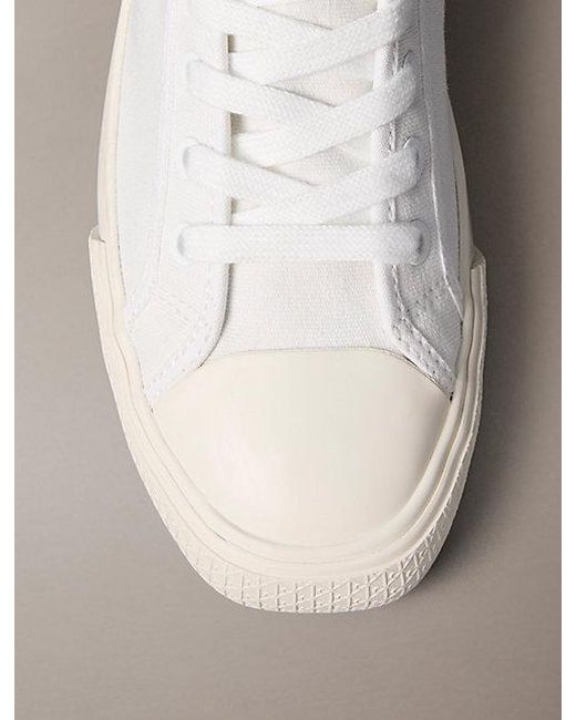 Calvin Klein Natural Ck Luna Canvas High Top Logo Trainers