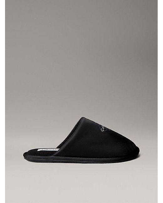 Calvin Klein Gray Signature Logo Hotel Slippers for men