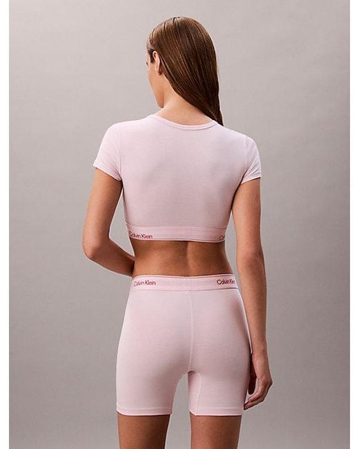 Calvin Klein Pink T-Shirt Bralette Icon Cotton Modal