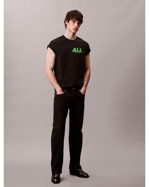 Calvin Klein Black All Graphic Relaxed T-Shirt for men