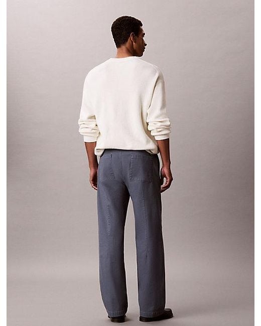 Calvin Klein Blue Jeans Relaxed Cotton Utility Trousers for men