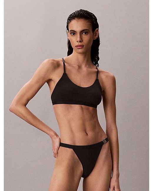 Calvin Klein Brown Bikini Briefs Embossed Emblem