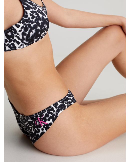 Bas de bikini brésiliens - CK Leopard Calvin Klein en coloris Black