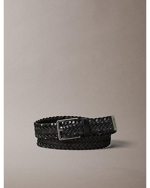 Calvin Klein Multicolor Braided Full-Grain Leather Belt for men