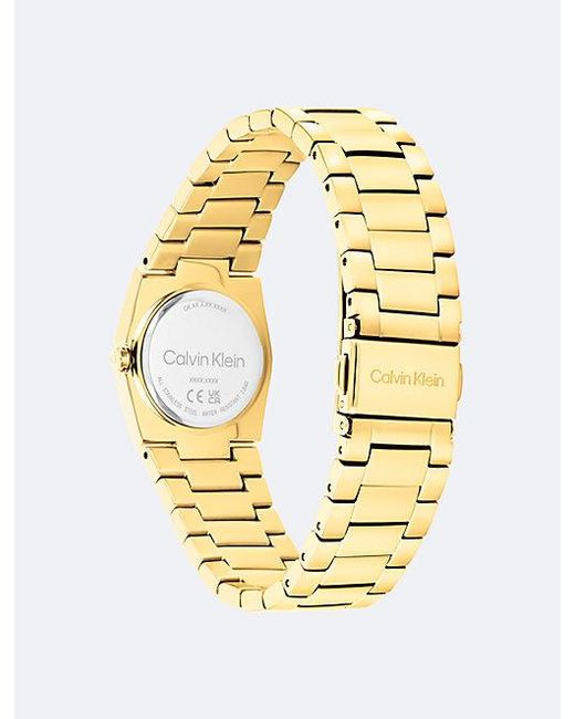 Calvin Klein Metallic Plated Steel Monogram Watch