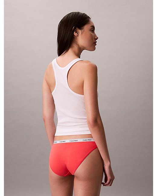 Calvin Klein Red Bikini Briefs Icon Logo