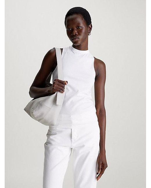 Camiseta de tirantes con detalle en la espalda slim Calvin Klein de color White